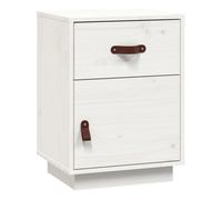 Vidaxl mesita de noche madera maciza de pino blanco 40x34x55 cm