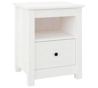 vidaXL Mesita de Noche Madera Maciza de Pino Blanco 40x35x49 cm