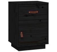 vidaXL Mesita de Noche Madera Maciza de Pino Negro 40x34x55 cm