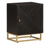 Vidaxl mesita de noche madera maciza mango y hierro negro 40x30x50 cm