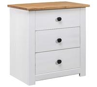 vidaXL Mesita de Noche Madera Pino Panama Range Mobiliario Duradera Robusta Resistente Práctica Funcional Elegante Moderna Útil Blanca 46x40x57cm