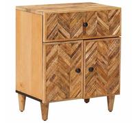 vidaXL Mesita de Noche Marrón 50 x 33 x 60 cm Madera de Mango Maciza, Mesa de Noche Rectangular Moderna, Mesa de Madera para Dormitorio, Esencial para Interiores, en Madera de Mango