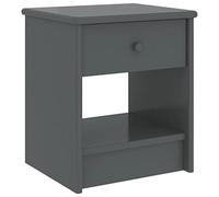 vidaXL Mesita de Noche Mesilla Auxiliar Cama Armario de Dormitorio Habitación Organizador Almacenamiento Gris Oscuro 35x30x40 cm Madera Maciza de Pino