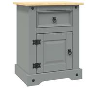 vidaXL Mesita de Noche Mesilla Junto a Cama Mueble de Habitación Cuarto de Madera Tipo Corona Range Pino Mexicano Gris 53x39x67 cm