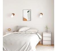 vidaXL 2X Madera Maciza Pino Mesitas de Noche Aparador Auxiliar Armario Cama Dormitorio Habitación Organizador Almacenamiento Blanco 40x29,5x64 cm