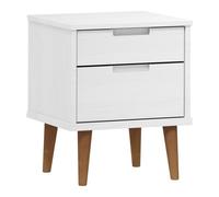 Vidaxl mesita de noche molde madera maciza de pino blanca 40x35x48 cm