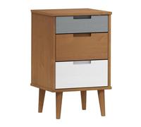 Vidaxl mesita de noche molde madera maciza de pino marrón 40x35x65 cm
