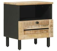 vidaXL Mesita de Noche Natural 40 x 33 x 46 cm Madera de Mango Maciza, Muebles de Dormitorio, Mesa de Noche Elegante, mesita Rectangular, Madera de Mango compacta, Decorativa y útil