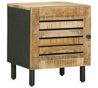 vidaXL Mesita de Noche Natural 40 x 33 x 46 cm Madera de Mango Maciza, Mesita de Noche Moderna, Mesa de Madera Rectangular, Mango Compacto, Almacenamiento Funcional al Lado