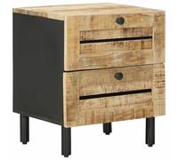 vidaXL Mesita de Noche Natural 40 x 33 x 46 cm Madera de Mango Maciza