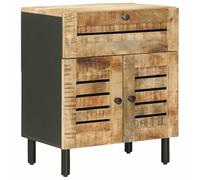 vidaXL Mesita de Noche Natural 50 x 33 x 60 cm Madera de Mango Maciza, Mesita de Noche Elegante, cómoda y Moderna, con diseño Rectangular, ¡Ideal para tu Dormitorio