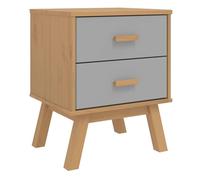 vidaXL Mesita de Noche Olden Madera Maciza de Pino Gris y marrón