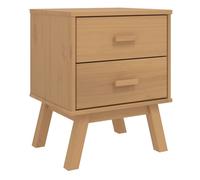 Vidaxl mesita de noche olden madera maciza de pino marrón