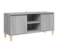 vidaXL Mesita de Noche Patas Aparador Auxiliar Armario Cama Dormitorio Habitación Organizador Almacenaje Madera Maciza Gris Sonoma 103,5x35x50 cm