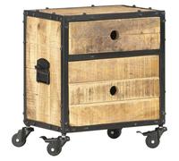 vidaXL Mesita de Noche sin con 2 Cajones Cómoda Rústica Armario Auxiliar Muebles de Dormitorio 40x30x50 cm Madera de Mango