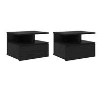 vidaXL Mesitas flotantes 2 unidades roble negro 40 x 31 x 27 cm madera ingenierizada