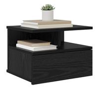 vidaXL Mesita Flotante con cajón Roble Negro 40 x 31 x 27 cm, Mesita Moderna, solución compacta para el Dormitorio, Estante Flotante, Almacenamiento Elegante y ahorrador de Espacio