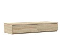 vidaXL Mesita Minimalista de Roble Sonoma Mesita de Noche de Madera con Dos Cajones Diseño Compacto para Dormitorio y Cuarto de Huéspedes Acabado Suave Se Necesita Montaje Muebles de Madera de Inge