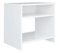 vidaXL Mesita Noche 2 Estantes Mesita Habitación Mesa Lateral Cama Mueble Auxiliar Dormitorio Compartimento Abierto Hueco Cerrado Contrachapada Blanco