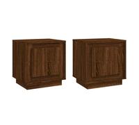 Vidaxl mesita noche 2 uds madera contrachapada marrón roble 44x35x45cm