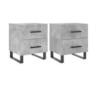 vidaXL Mesita Noche 2 uds Madera ingeniería Gris hormigón 40x35x47,5cm