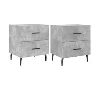 vidaXL Mesita Noche 2 uds Madera ingeniería Gris hormigón 40x35x47,5cm