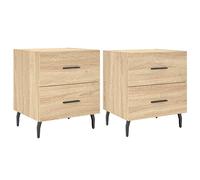 vidaXL Mesita Noche 2 uds Madera ingeniería Roble Sonoma 40x35x47,5 cm