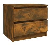 vidaXL Mesita Noche Aparador Auxiliar Armario con Cajones Cama Dormitorio Habitación Almacenaje Madera Contrachapada Roble Ahumado 50x39x43,5 cm