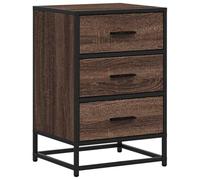 vidaXL Mesita Noche Madera ingeniería Roble marrón 40x34,5x60cm Metal