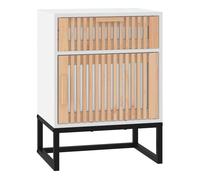Vidaxl mesita noche madera y hierro contrachapada blanco 40x30x55,5 cm