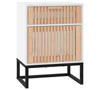 vidaXL Mesita Noche Madera y Hierro contrachapada Blanco 40x30x55,5 cm