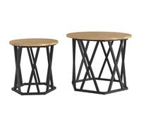 vidaXL Mesitas apilables 2 Unidades Madera de ingeniería Roble Artisan