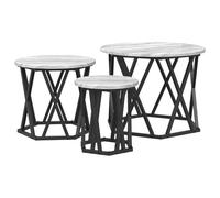 vidaXL Mesitas apilables 3 Unidades Madera de ingeniería Gris Sonoma