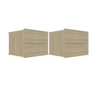 Vidaxl mesitas de noche 2 uds contrachapada color roble 40x30x30 cm