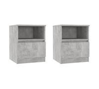 Vidaxl mesitas de noche 2 uds contrachapada gris hormigón 40x40x50 cm