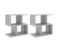 Vidaxl mesitas de noche 2 uds contrachapada gris hormigón 50x30x51,5cm