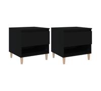 Vidaxl mesitas de noche 2 uds contrachapada negro 50x46x50 cm