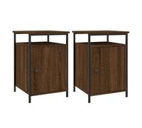 Vidaxl mesitas de noche 2 uds contrachapada roble marrón 40x42x60 cm