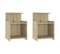Vidaxl mesitas de noche 2 uds contrachapada roble sonoma 40x35x60 cm