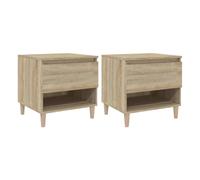 Vidaxl mesitas de noche 2 uds contrachapada roble sonoma 50x46x50 cm