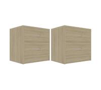 Vidaxl mesitas de noche 2 uds contrachapado color roble 40x30x40 cm