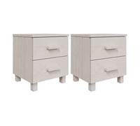 Vidaxl mesitas de noche 2 uds hamar pino macizo blanco 40x35x44,5 cm