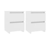 Vidaxl mesitas de noche 2 uds madera contrachapada blanco 30x30x40 cm