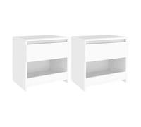 Vidaxl mesitas de noche 2 uds madera contrachapada blanco 40x30x39 cm