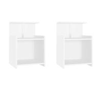 Vidaxl mesitas de noche 2 uds madera contrachapada blanco 40x35x60 cm