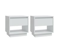 Vidaxl mesitas de noche 2 uds madera contrachapada blanco 45x34x44 cm