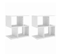 Vidaxl mesitas de noche 2 uds madera contrachapada blanco 50x30x51,5cm
