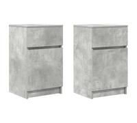vidaXL Mesitas de Noche 2 uds Madera contrachapada Gris 39x35x65 cm, mesita de Noche, Mueble de Cama, Mesa Auxiliar para Dormitorio, mesita de Noche