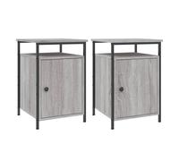 Vidaxl mesitas de noche 2 uds madera contrachapada gris 40x42x60 cm