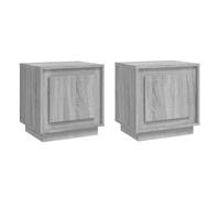 Vidaxl mesitas de noche 2 uds madera contrachapada gris 44x35x45 cm